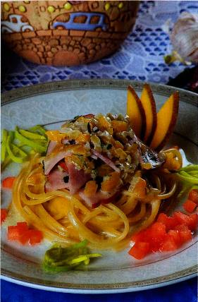 Спагетти с манговым соусом